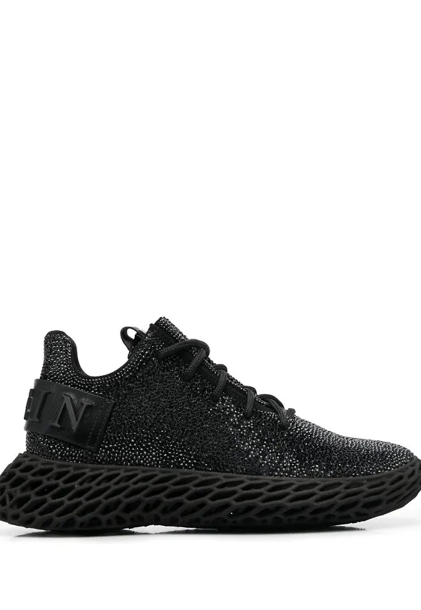 Philipp Plein strassprydda sneakers - Svart