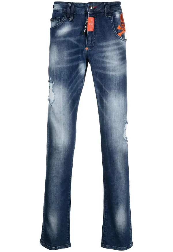 Philipp Plein super straight cut-jeans - Blå
