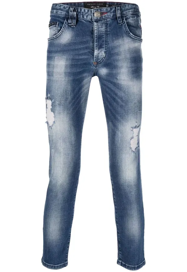 Philipp Plein super straight cut-jeans - Blå