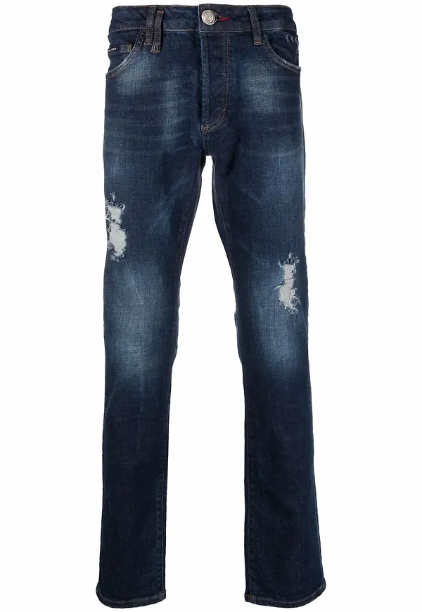 Philipp Plein super straight cut-jeans - Blå
