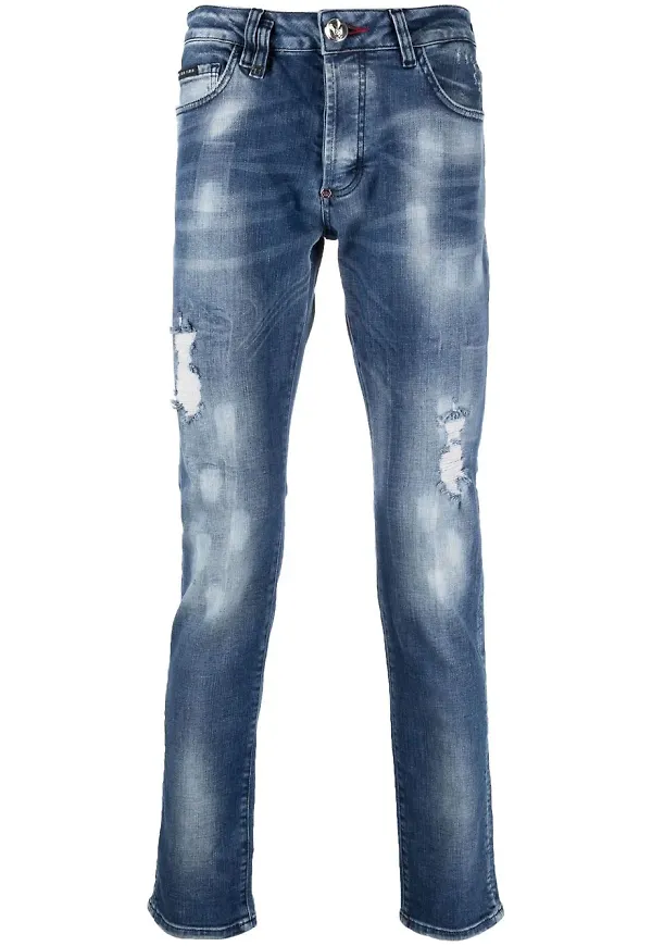 Philipp Plein super straight cut-jeans - Blå
