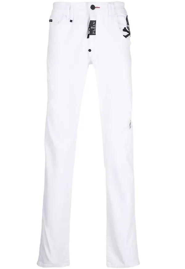 Philipp Plein super straight cut-jeans - Vit