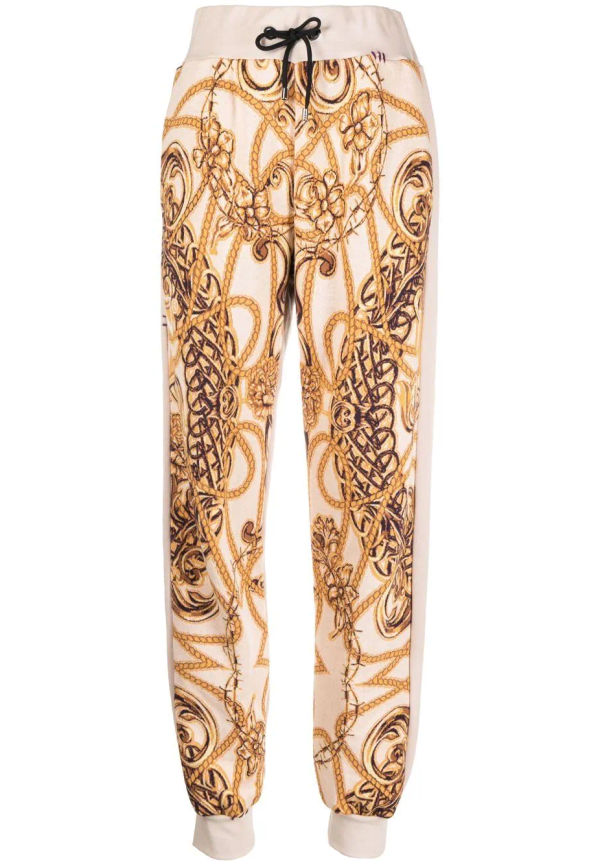 Philipp Plein sweatpants i barockmönstrad fleece - Neutral