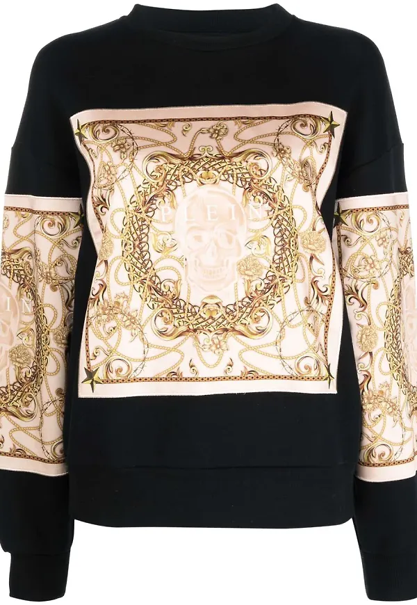 Philipp Plein sweatshirt med barocktryck - Svart