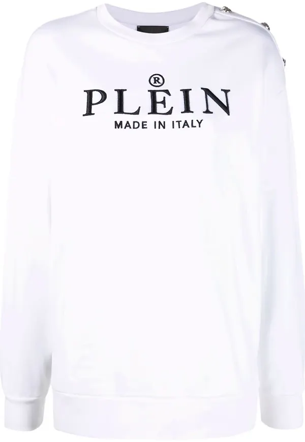 Philipp Plein sweatshirt med logotyp - Vit