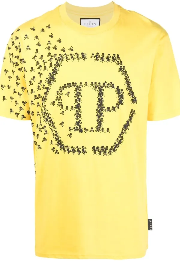 Philipp Plein t-shirt med dödskalle - Gul