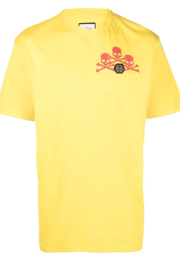 Philipp Plein t-shirt med dödskalle - Gul