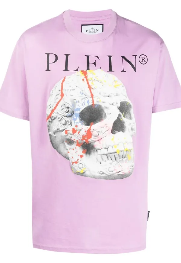 Philipp Plein t-shirt med dödskalle - Lila