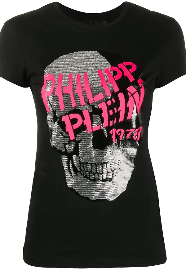 Philipp Plein t-shirt med dödskalle - Svart