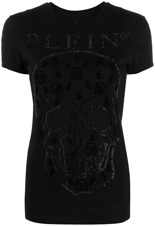 Philipp Plein t-shirt med dödskalle - Svart