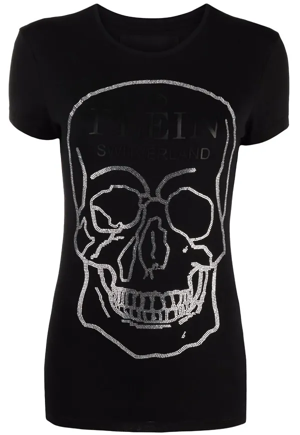 Philipp Plein t-shirt med dödskalle - Svart