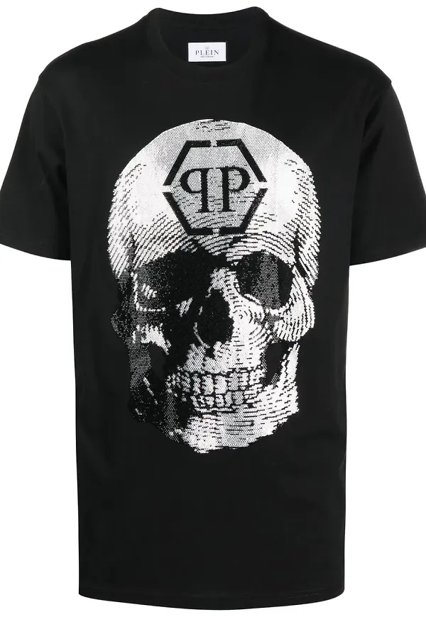 Philipp Plein t-shirt med dödskalle - Svart
