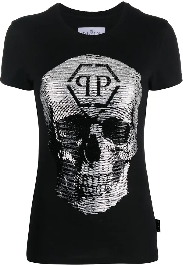 Philipp Plein t-shirt med dödskalle - Svart