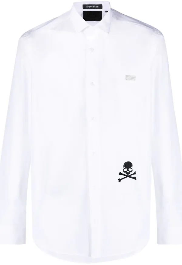 Philipp Plein t-shirt med dödskalle - Vit