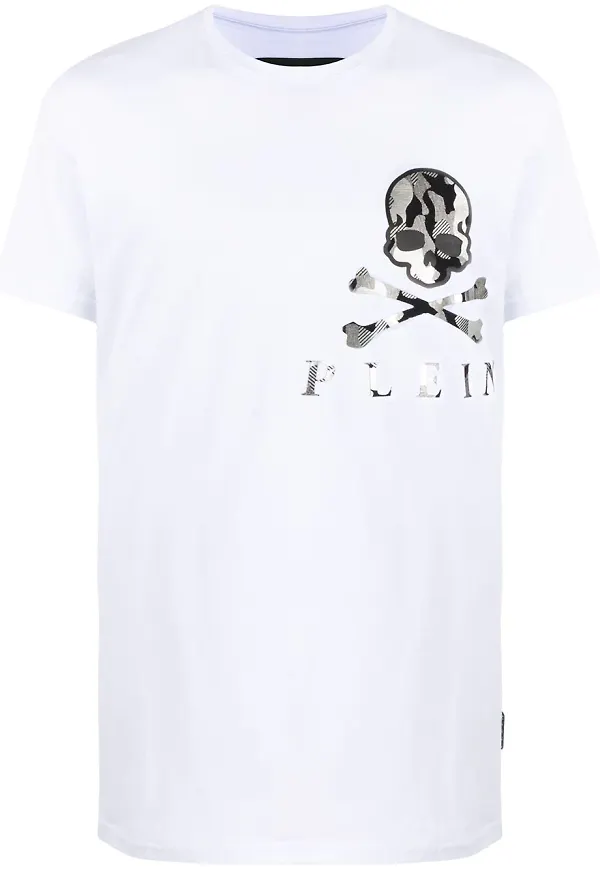 Philipp Plein t-shirt med dödskalle - Vit