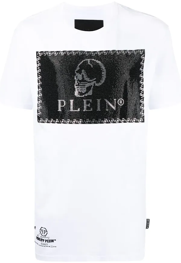 Philipp Plein t-shirt med dödskalle - Vit