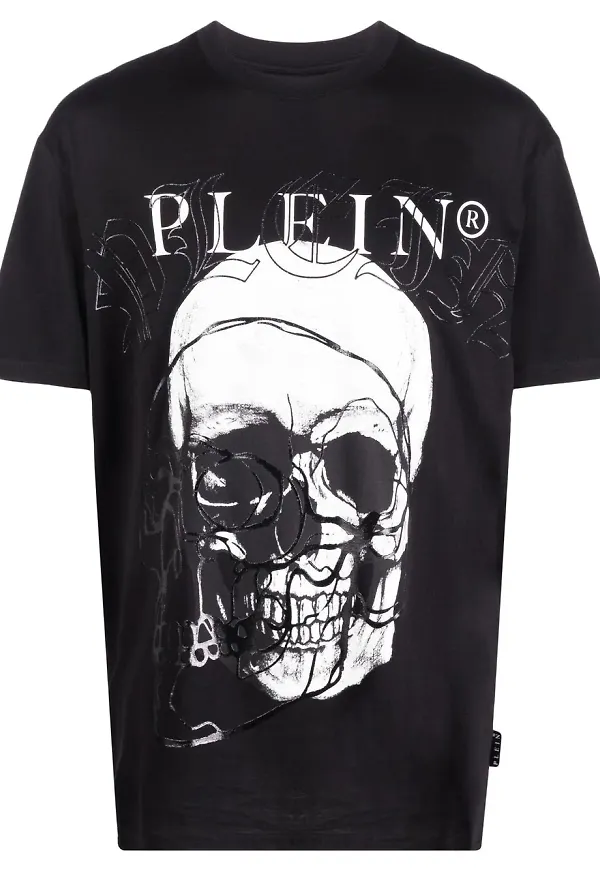 Philipp Plein t-shirt med dödskalletryck - Svart