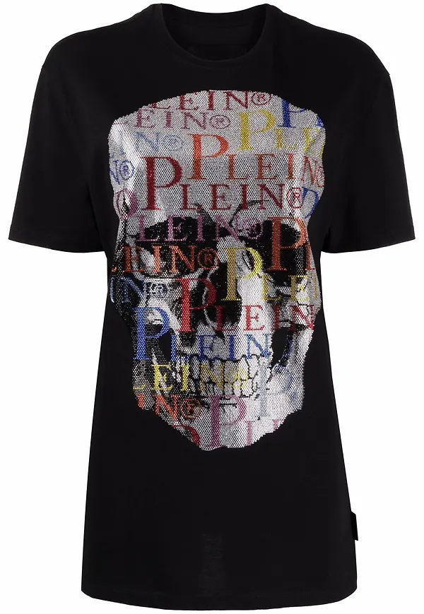 Philipp Plein t-shirt med dödskalletryck - Svart