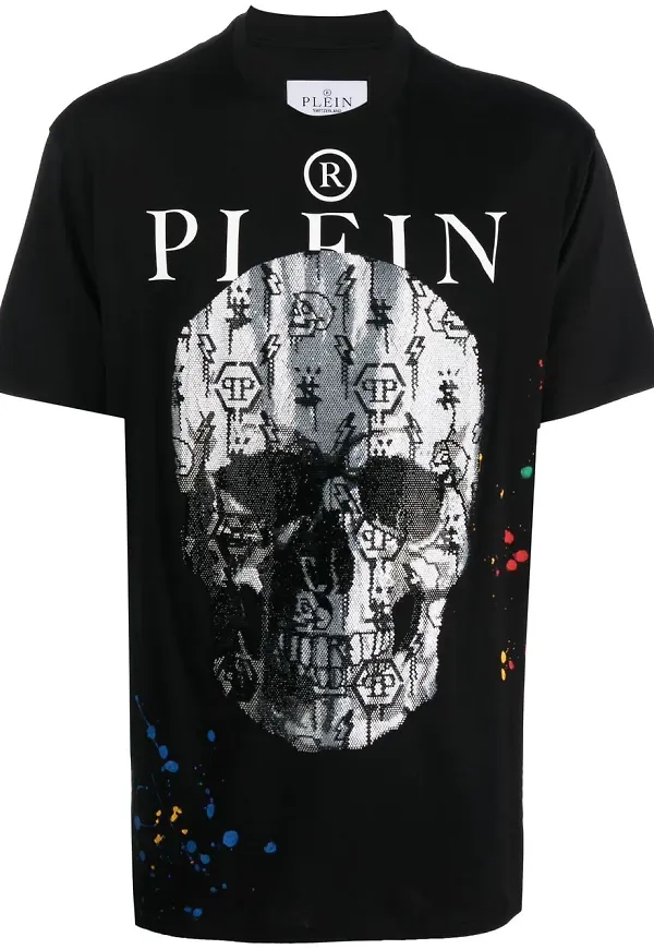 Philipp Plein t-shirt med dödskalletryck - Svart