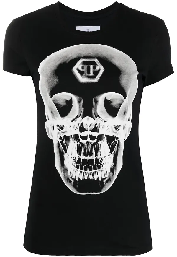 Philipp Plein t-shirt med dödskalletryck - Svart