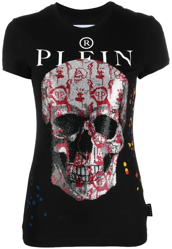 Philipp Plein t-shirt med dödskalletryck - Svart