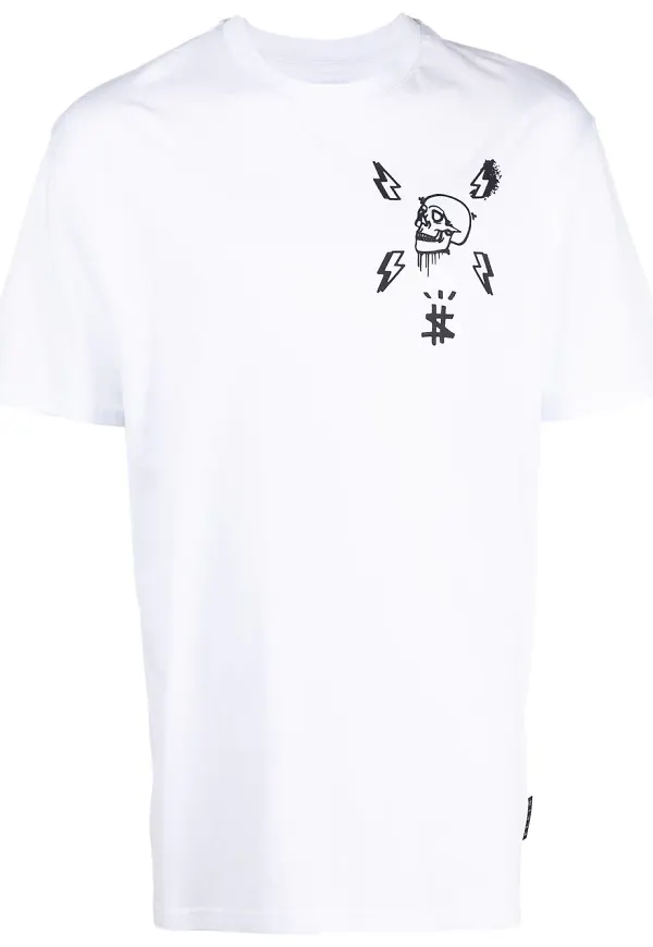 Philipp Plein t-shirt med dödskalletryck - Vit