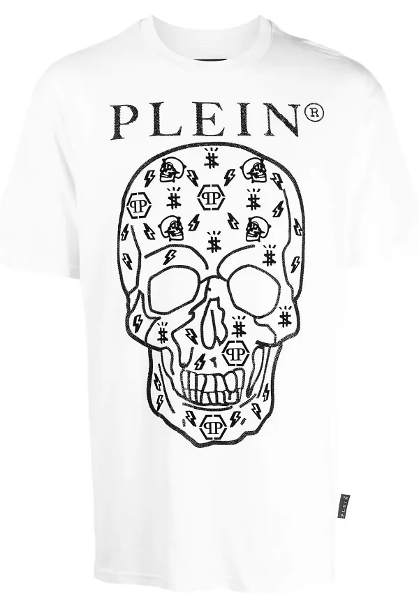 Philipp Plein t-shirt med dödskalletryck - Vit