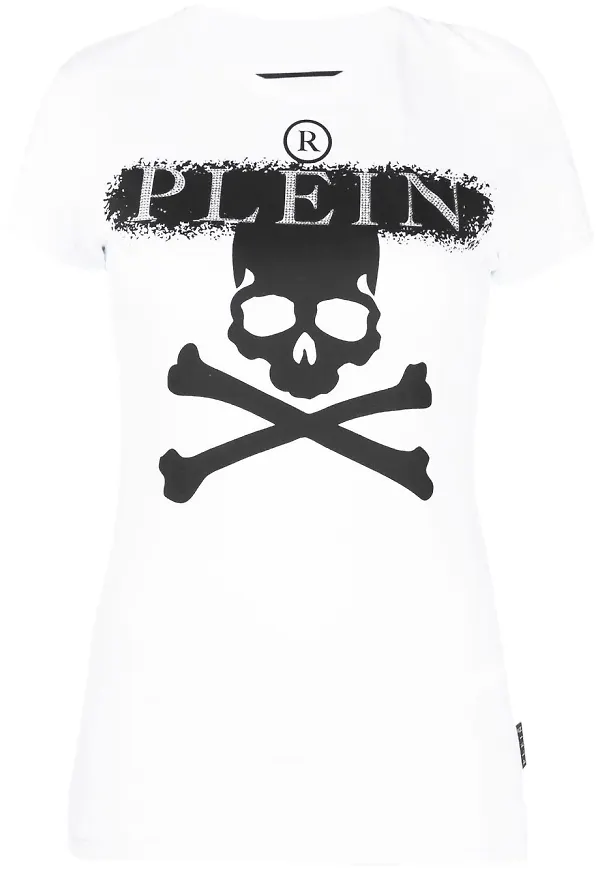 Philipp Plein t-shirt med dödskalletryck - Vit