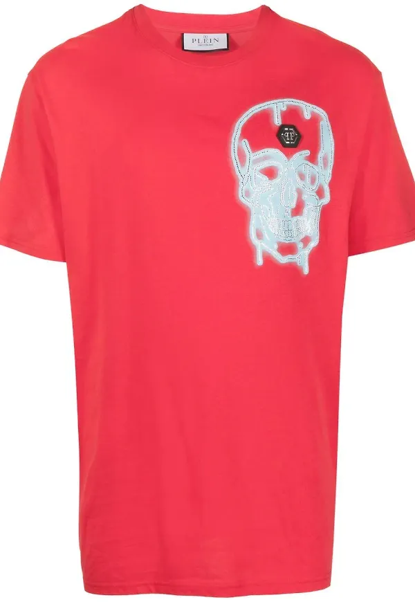 Philipp Plein t-shirt med graffititryck - Röd
