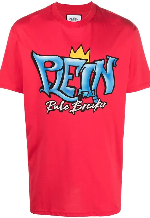 Philipp Plein t-shirt med graffititryck - Röd