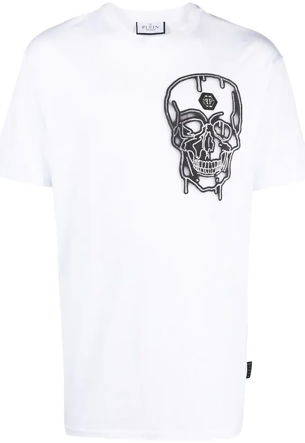 Philipp Plein t-shirt med graffititryck - Vit
