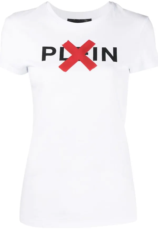 Philipp Plein t-shirt med logotyp - Vit