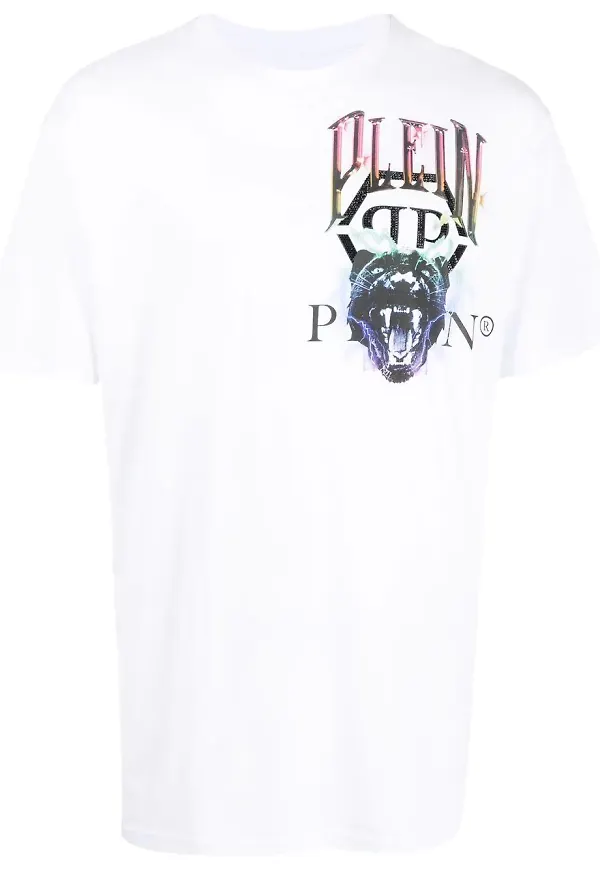 Philipp Plein t-shirt med logotyp - Vit