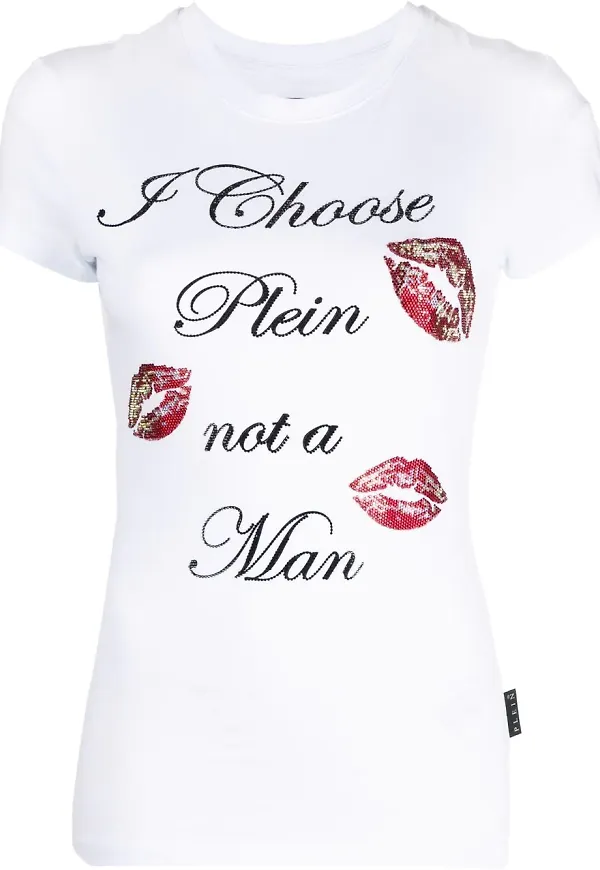 Philipp Plein t-shirt med logotyp - Vit