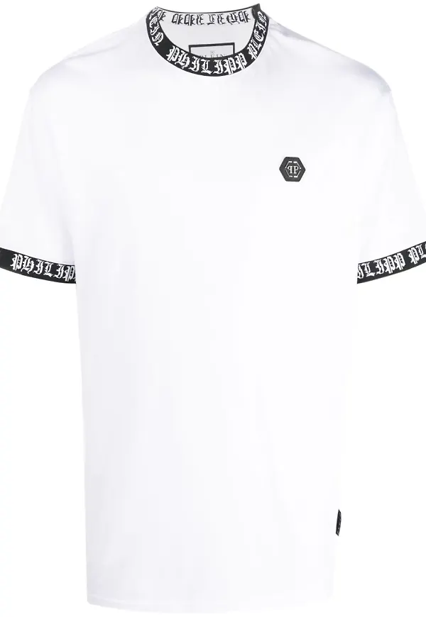 Philipp Plein t-shirt med logotypmärke - Vit