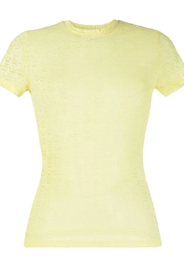 Philipp Plein t-shirt med monogram - Gul