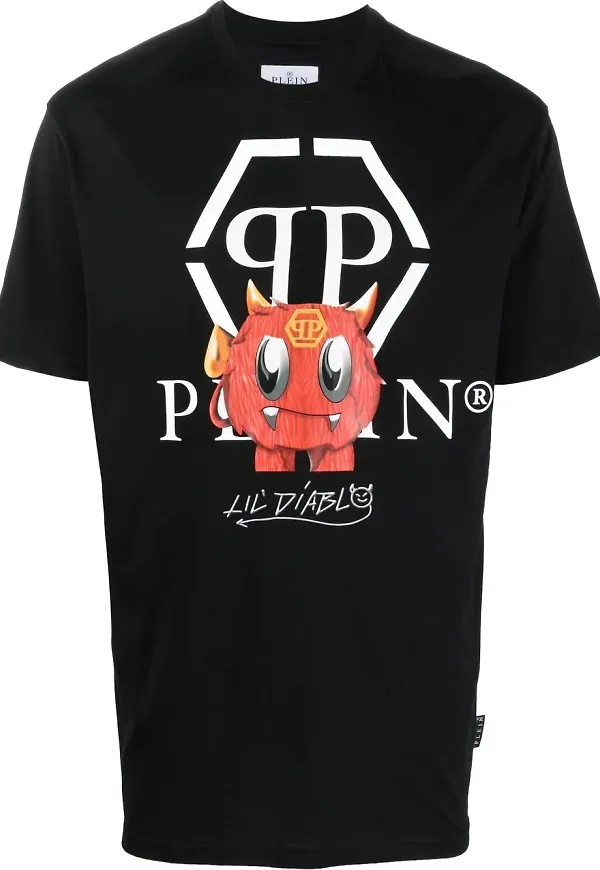Philipp Plein t-shirt med monsterlogotyp - Svart