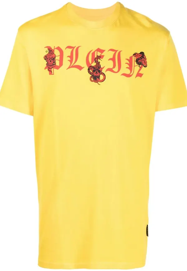 Philipp Plein t-shirt med ormtryck - Gul