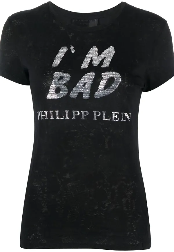 Philipp Plein t-shirt med paljettdetalj - Svart