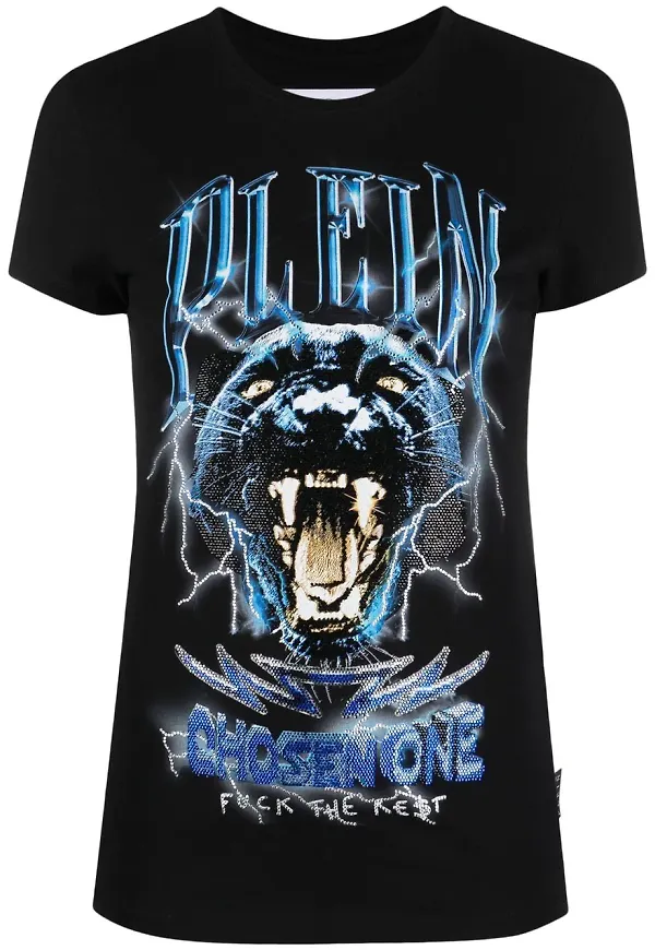 Philipp Plein t-shirt med pantertryck - Svart