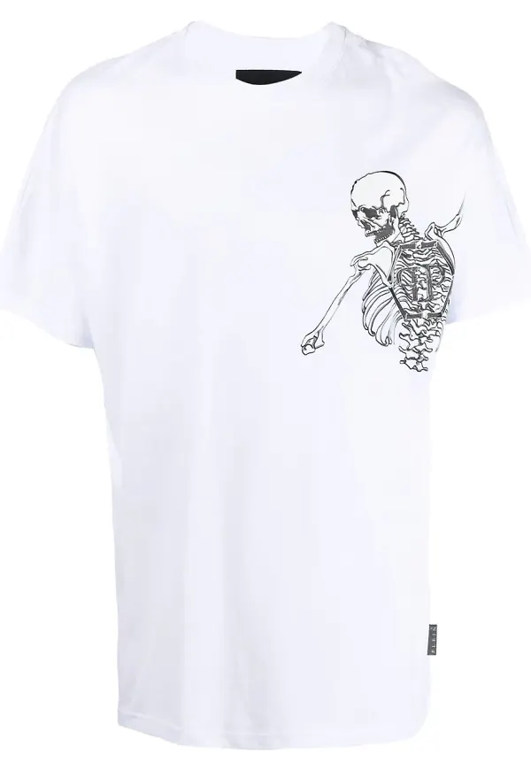 Philipp Plein t-shirt med skelett - Vit