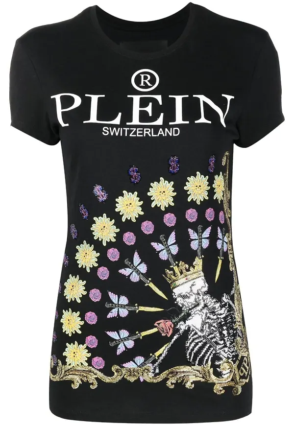 Philipp Plein t-shirt med skelettmotiv - Svart