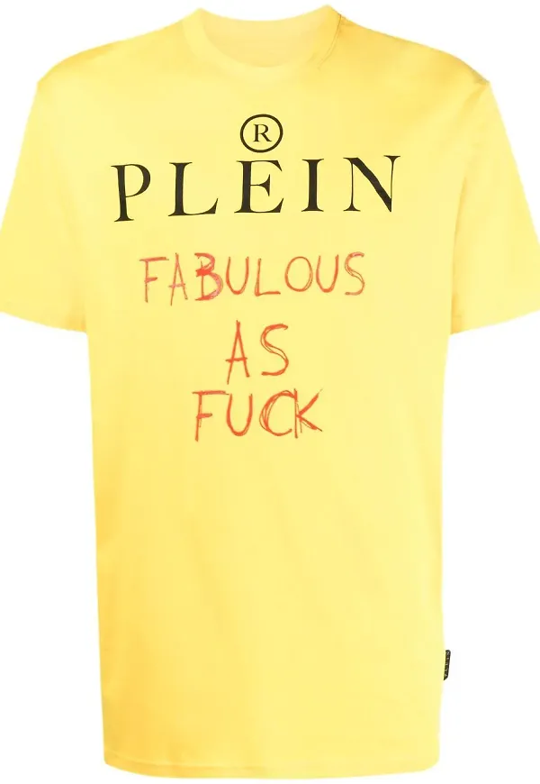 Philipp Plein t-shirt med slogan - Gul