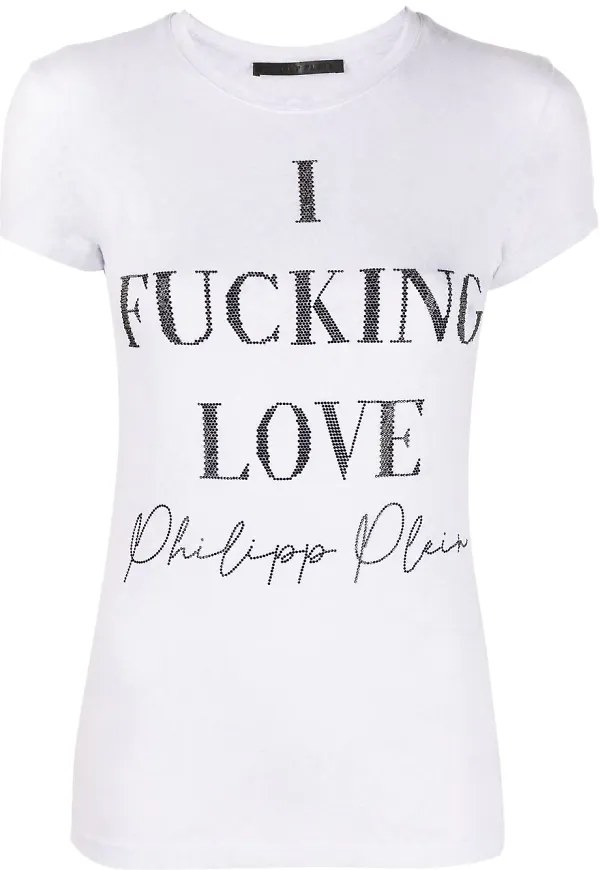 Philipp Plein t-shirt med slogan - Vit