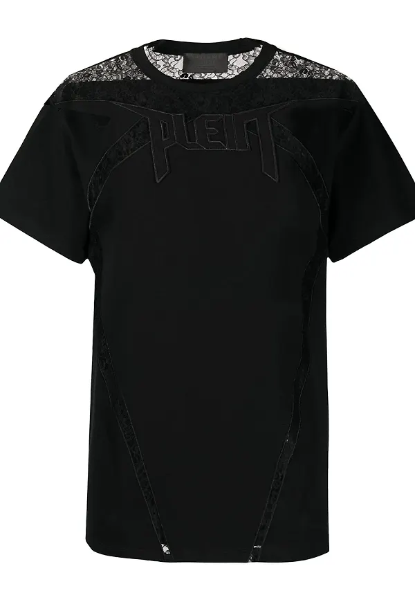 Philipp Plein t-shirt med spetspanel - Svart