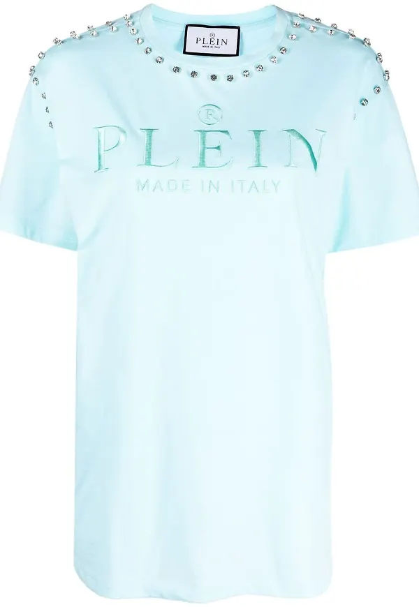 Philipp Plein t-shirt med strass - Blå