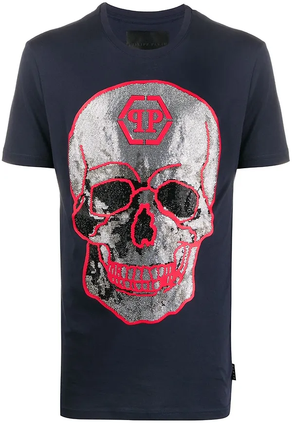 Philipp Plein t-shirt med strass - Blå