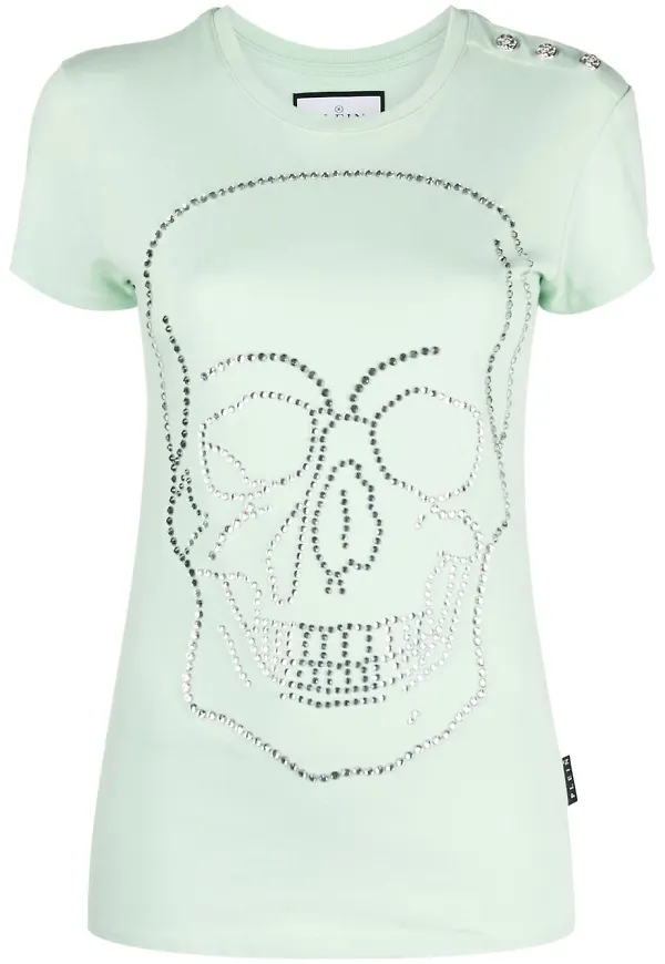 Philipp Plein t-shirt med strass - Grön