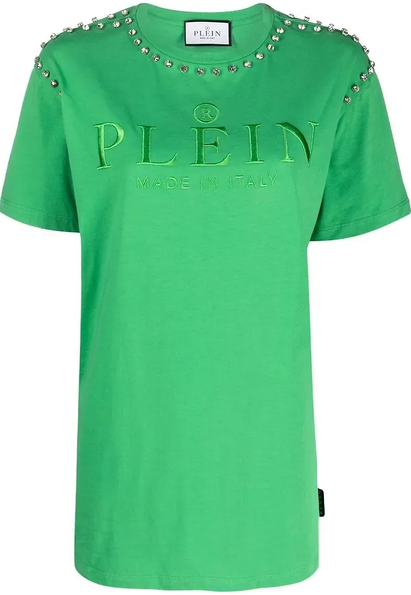 Philipp Plein t-shirt med strass - Grön