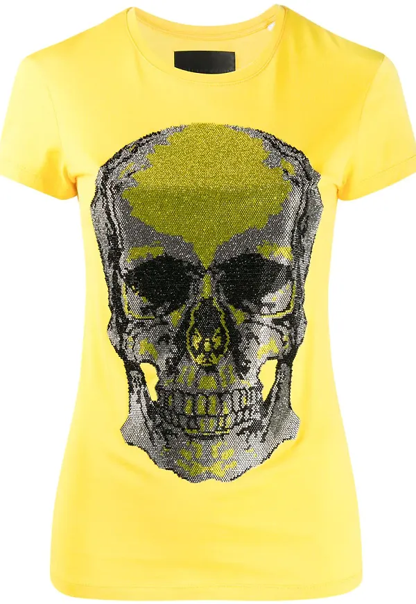 Philipp Plein t-shirt med strass - Gul